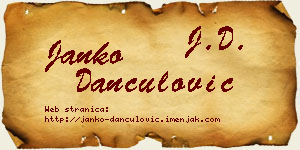 Janko Dančulović vizit kartica